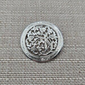 Sterling Silver Beautiful Scrolled Floral Pattern Pin Brooch B551